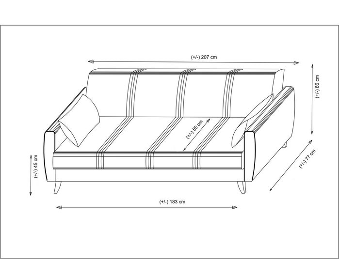 Atelier Del Sofa Zaden - Sofá cama de 3 plazas Gris claro Atelier Del Sofa Zaden - Sofá cama de 3 plazas Gris claro
